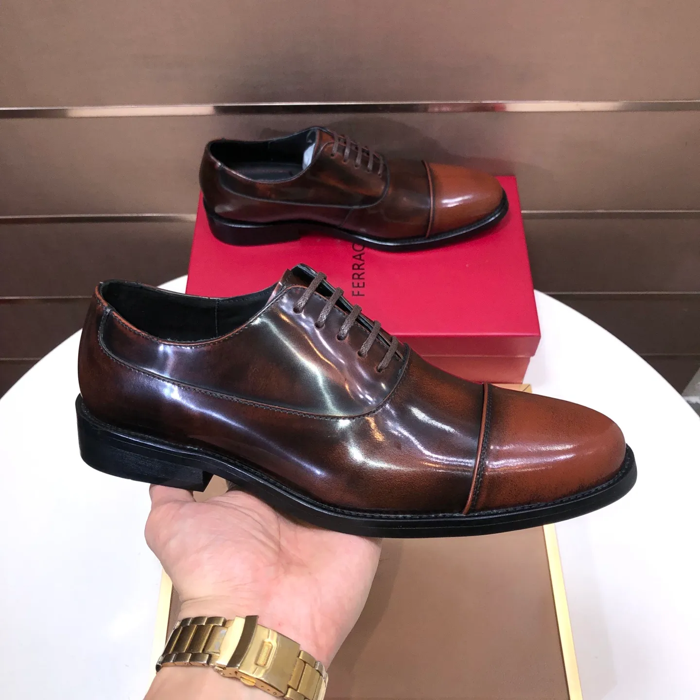 Men's shoes 💰540💰 [Ferragamo/Ferragamo] The latest model from the counter. Original imported high-quality cowhide with open sides + imported 🐂 cowhide lining + original luxury metal buckle + original combination outsole. Comparison is stress-free 38–45 (45 is custom-made and cannot be returned or exchanged)